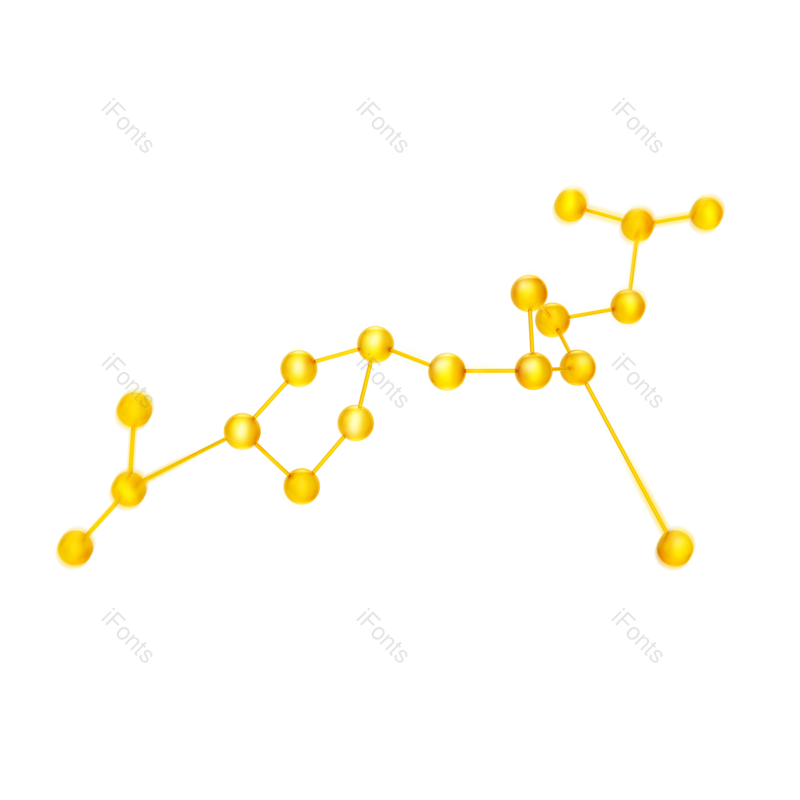 化学图片,金色元素,分子PNG,免抠素材